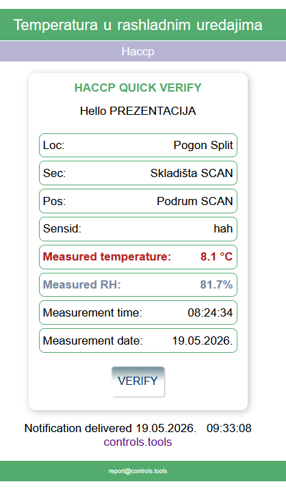 HACCP data loggeri temperature i vlage